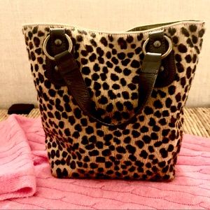 Leopard Bucket Bag printed on genuine calf hair